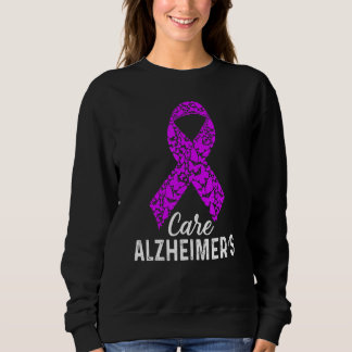 Alzheimers Awareness Purple Ribbon Butterfly Sweatshirt