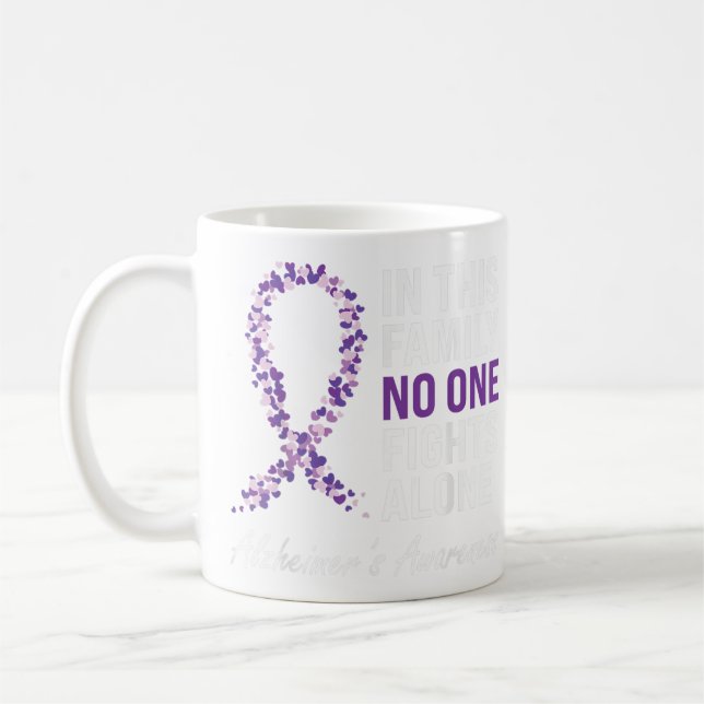 Alzheimer's Awareness Purple Ribbon Dementia Mom D Coffee Mug (Left)