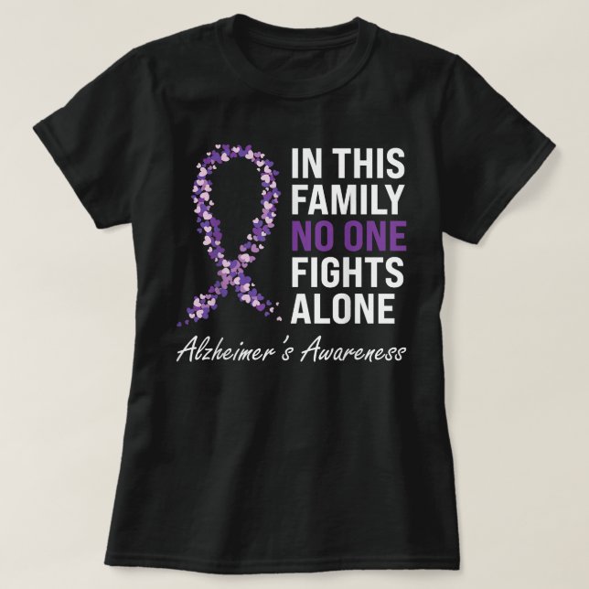 Alzheimer's Awareness Purple Ribbon Dementia Mom D T-Shirt (Design Front)