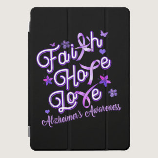 Alzheimer's Awareness Purple Ribbon Products Faith iPad Pro Cover