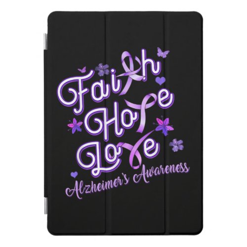 Alzheimers Awareness Purple Ribbon Products Faith iPad Pro Cover