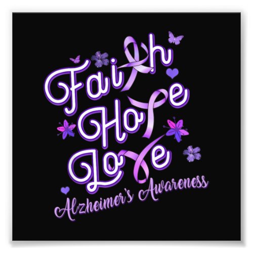 Alzheimers Awareness Purple Ribbon Products Faith Photo Print
