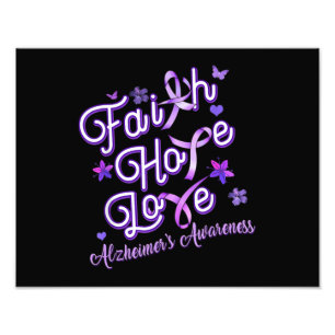 Alzheimer's Awareness Purple Ribbon Products Faith Photo Print