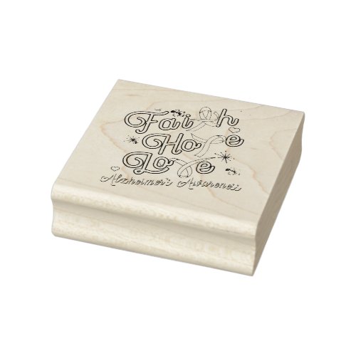 Alzheimers Awareness Purple Ribbon Products Faith Rubber Stamp