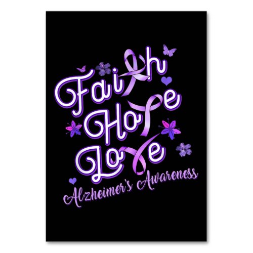 Alzheimers Awareness Purple Ribbon Products Faith Table Number