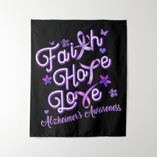 Alzheimers Awareness Purple Ribbon Products Faith Tapestry
