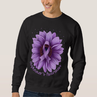 Alzheimer's Awareness Purple Ribbon Sunflower Supp Sweatshirt