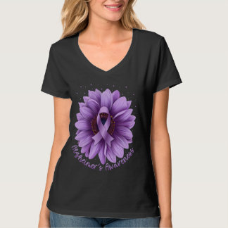Alzheimer's Awareness Purple Ribbon Sunflower Supp T-Shirt