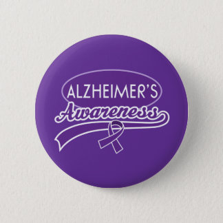 Alzheimer's Awareness Ribbon Pinback Button