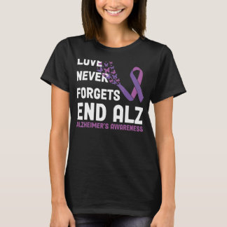 Alzheimer's Awareness Ribbon Purple Butterflies T-Shirt