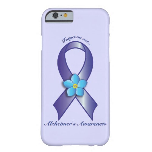 Alzheimers Awareness Ribbon with Forget Me Not Barely There iPhone 6 Case