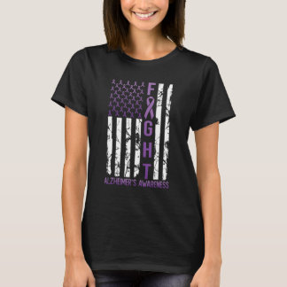 Alzheimer's Awareness September 21 USA Flag Ribbon T-Shirt