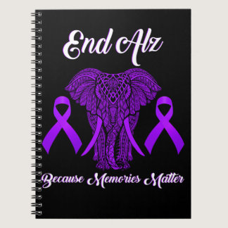Alzheimers Awareness Support Elephant Family Notebook