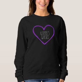 Alzheimer's Awareness Support In Heart Sweatshirt
