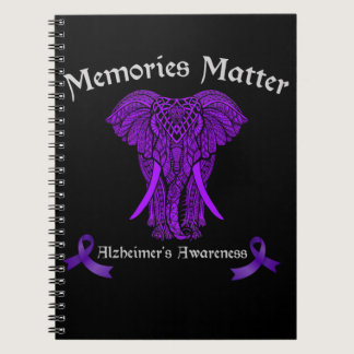 Alzheimers Awareness Support Memories Elephant Notebook