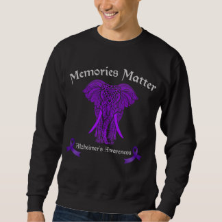 Alzheimers Awareness Support Memories Elephant Sweatshirt