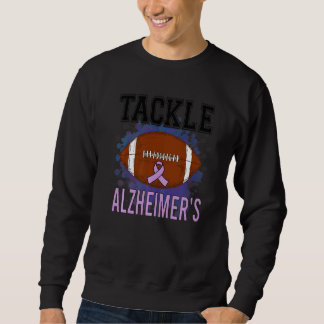 Alzheimer's Awareness Tackle Football Purple Ribbo Sweatshirt