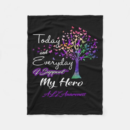Alzheimers Awareness Today And Everyday I Support  Fleece Blanket