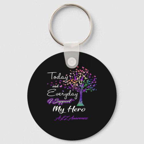 Alzheimers Awareness Today And Everyday I Support  Keychain