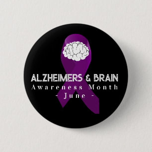 Alzheimer's & brain Awareness Month June  Button