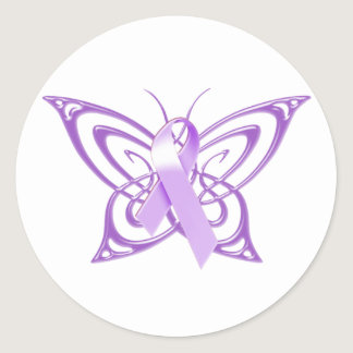 Alzheimer's Butterfly Classic Round Sticker