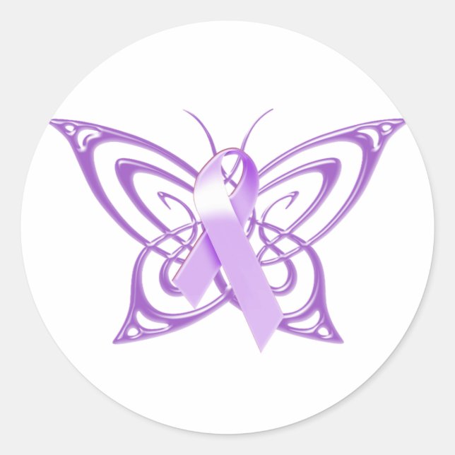 Alzheimer's Butterfly Classic Round Sticker (Front)