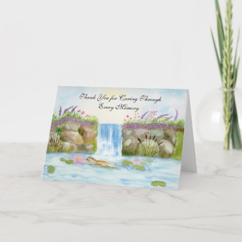 Alzheimer's Caregiver Otter Woodland Waterfall Card