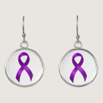 Alzheimers | Crohns & Colitis | Purple Ribbon Earrings