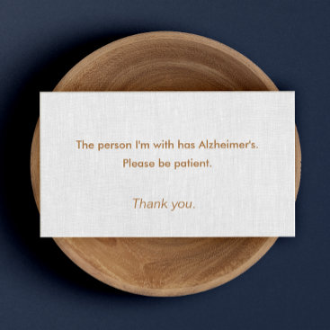Alzheimer's Dementia Patience Information Business Card