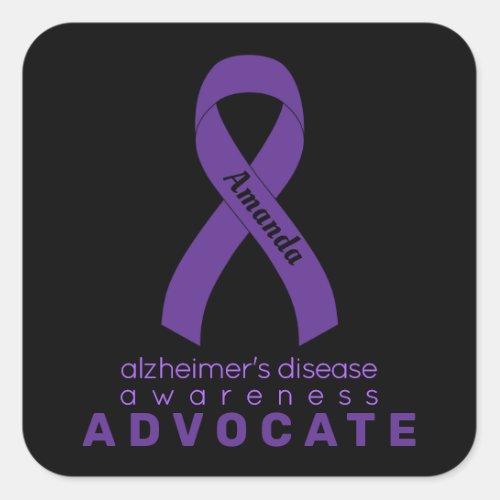 Alzheimers Disease Advocate Black Square Sticker