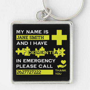 Alzheimer's Disease Alert Keychain