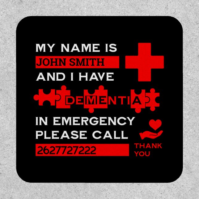  Alzheimer's Disease Alert Patch (Front)