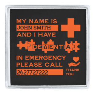 Alzheimer's Disease Alert Silver Finish Lapel Pin