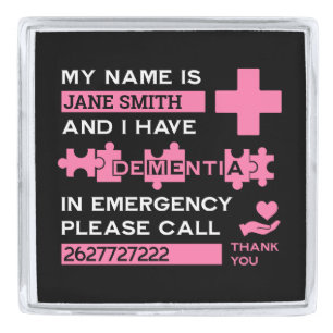 Alzheimer's Disease Alert Silver Finish Lapel Pin