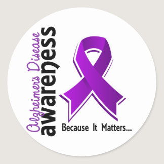 Alzheimer's Disease Awareness 5 Classic Round Sticker