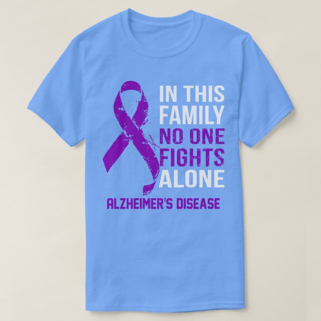Alzheimers Disease Awareness No One Fights Alone H T-Shirt (Design Front)