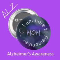 Alzheimer's Disease Awareness Purple pin-back  Button