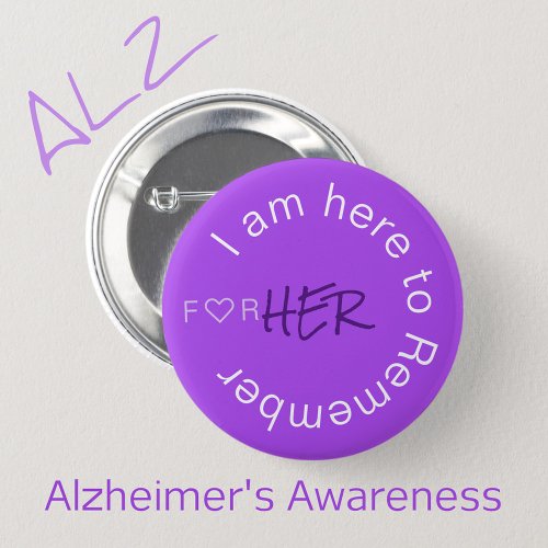 Alzheimers Disease Awareness Purple pin_back  Button