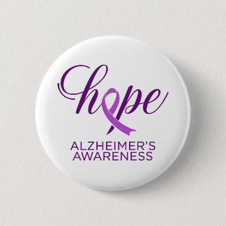 Alzheimer's Disease Awareness Purple Ribbon Button