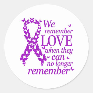 Alzheimer's Disease Awareness Purple Ribbon Classic Round Sticker