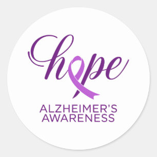 Alzheimer's Disease Awareness Purple Ribbon Classic Round Sticker