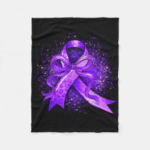 Alzheimer's disease awareness purple ribbon fleece blanket