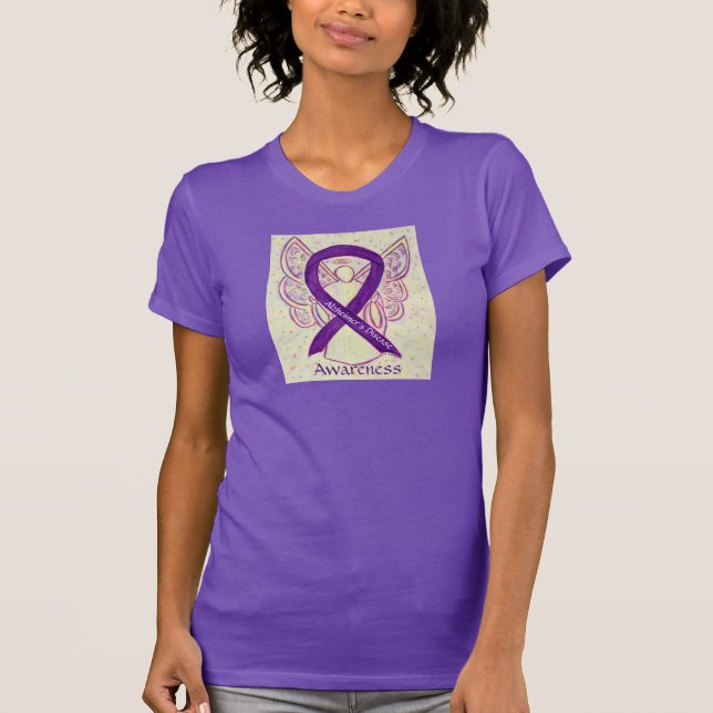 Alzheimer's Disease Awareness Ribbon Angel Shirt (Front)