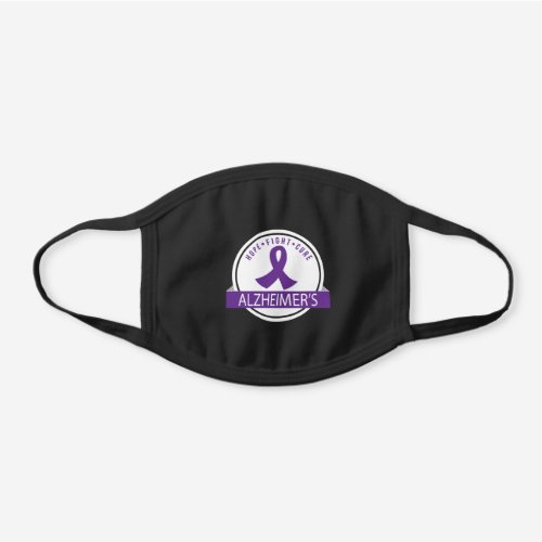 Alzheimers Disease Awareness Ribbon Black Cotton Face Mask