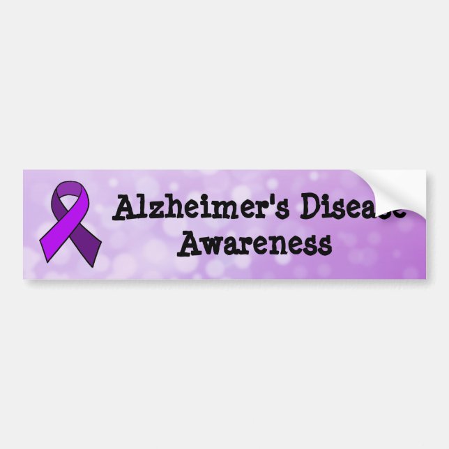 Alzheimer's Disease Awareness Ribbon Bumper Sticker (Front)
