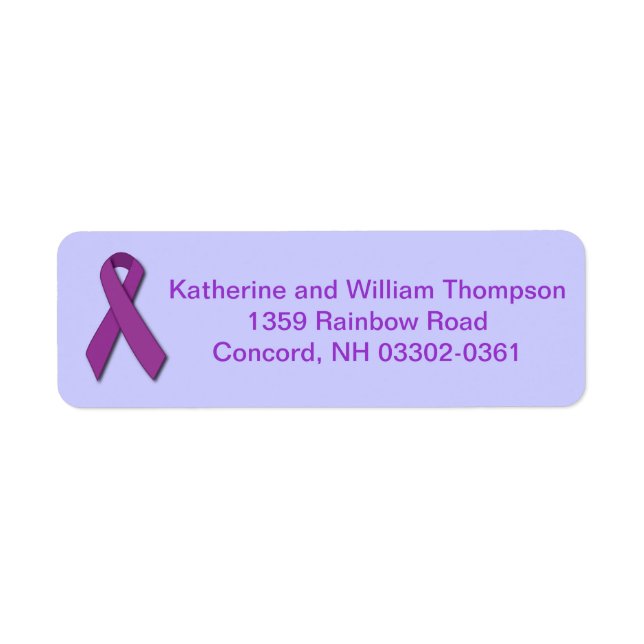 Alzheimer's Disease Awareness Ribbon Label (Front)