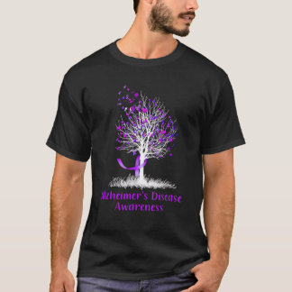 Alzheimer's Disease Awareness Tree Ribbon Men Wome T-Shirt