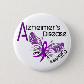 Alzheimer's Disease BUTTERFLY 3 Awareness Pinback Button