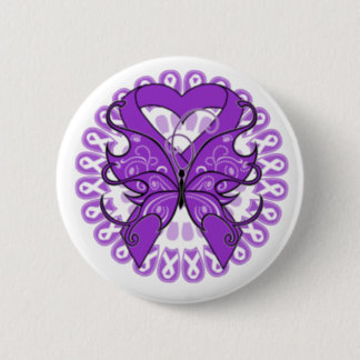 Alzheimers Disease Butterfly Circle of Ribbons Button