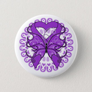 Alzheimers Disease Butterfly Circle of Ribbons Button